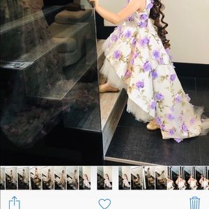 dress for 6-7 yrs old 3d purpule flowers